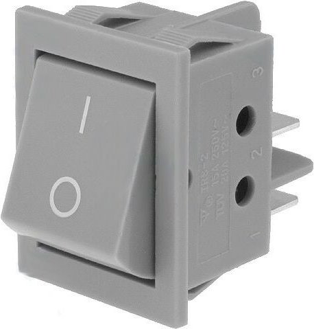 Grauer bipolarer Wippschalter 15A/250Vac ON-OFF (nicht leuchtend)