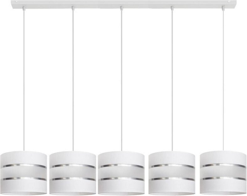 Thumbnail - Helam - helen Gerade Stangen-Pendel-Deckenleuchte Weiß, Silber 115cm