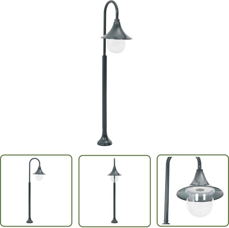 The Living Store Garten-Pollerleuchte E27 120 cm Aluminium Dunkelgrün - Gartendekoration - Gartenlicht - LED-Lampe - Auß...