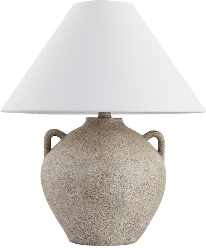 Home Deluxe - Große Tischlampe in Steinoptik rita - Weiß Tischlampe, große Tischlampe, Design Tischlampe