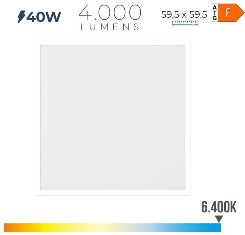 LED-Flächenleuchte Einbau 40W 6400K Weiß 59,5x59,5cm