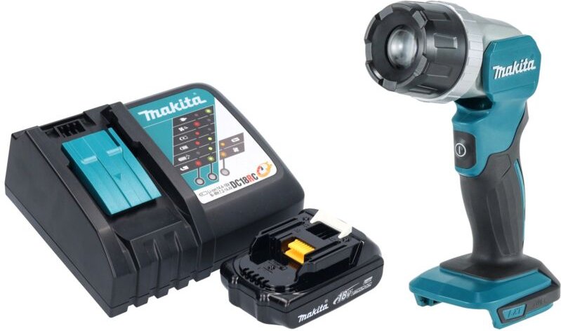 Makita DML 808 RY1 Akku Handstrahler 14,4 / 18 V 190 lm LED + 1x Akku 1,5 Ah + Ladegerät