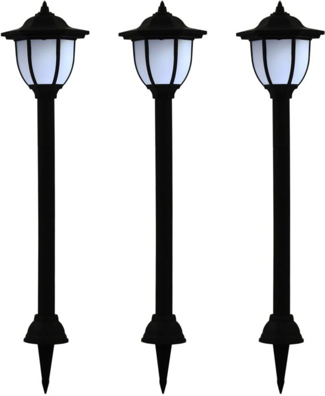 Outdoor Solarleuchten 3 Stück led Schwarz Vidaxl