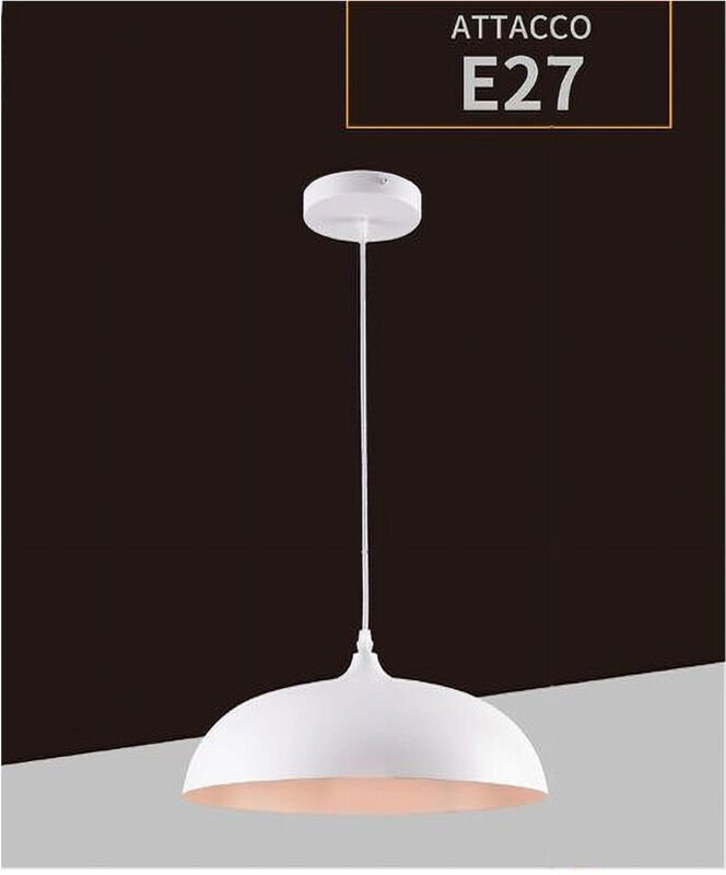 Trade Shop - zusammenfassung in sospension E27 ferro paralume moderne elegante cupola B90 - Weiß