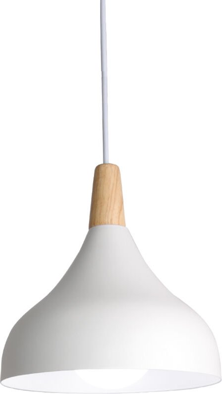 Hängelampe Retro Ø20cm Pendelleuchte Moderne E27 Metall Holz Hängeleuchte für Schlafzimmer Esszimmer Küche Wohnzimmer (W...