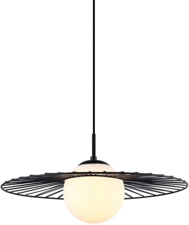 Sally - Modern Hanging Pendant Black 1 Light mit schwarzem, weißem Farbton, E27 - Italux