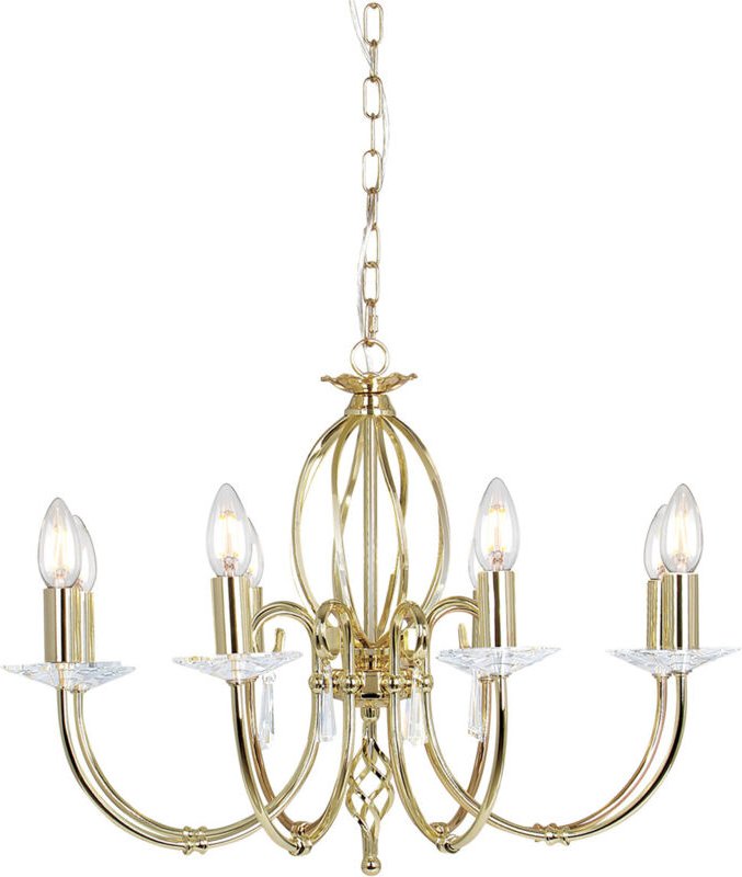Elstead - Aegean - 8 Leichter Kronleuchter aus poliertem Messing, E14
