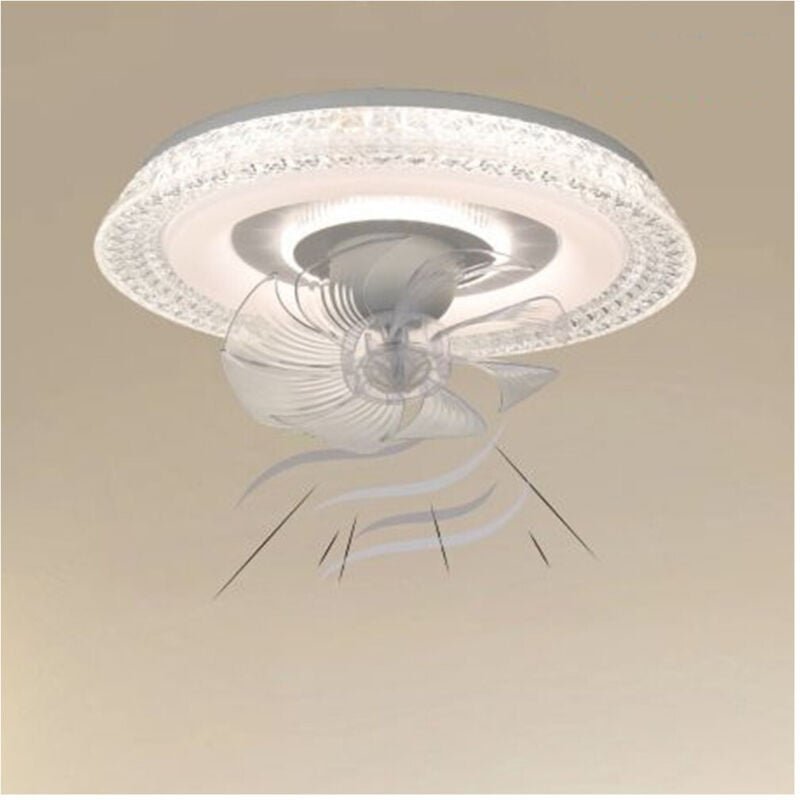 Trade Shop Traesio - Trade Shop - plafoniera cristalla con ventola lampada soffitto ventilatore luce 3200K-6500K 33221 -