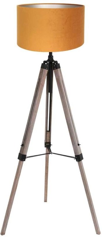 Mexlite - stehlampe - Triek - schwarz - holz veloursstoff - ø