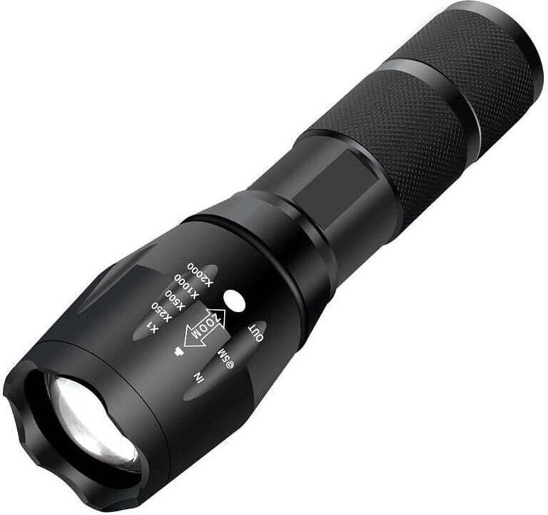 Lampe Torche led Ultra puissante XML-T6 Lampe Torche Militaire utilisable pour vélo ou randonnées et 5 Modes Dont Flash ...