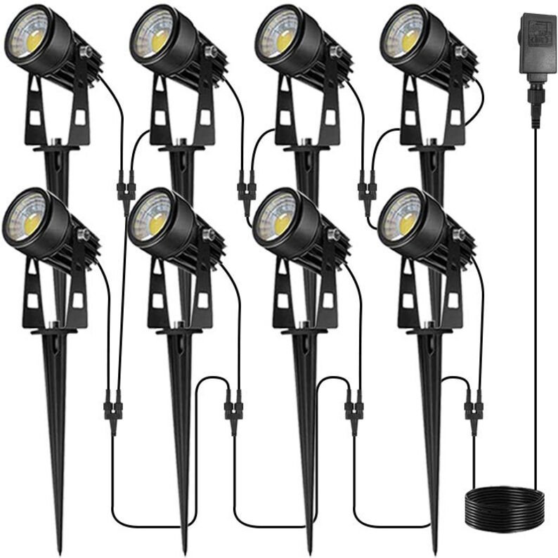 8er-Pack Niederspannungs-LED-Landschaftsleuchten für den Außenbereich mit Transformator, IP65, wasserdicht, für Wege, Ei...