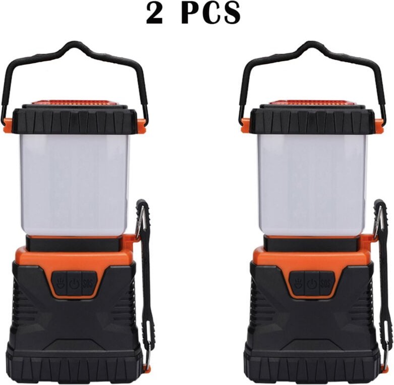 2er-Pack orangefarbene LED-Campingleuchte, leistungsstarke 1000-lm-Campingleuchte mit einstellbarer Helligkeit, wasserdi...
