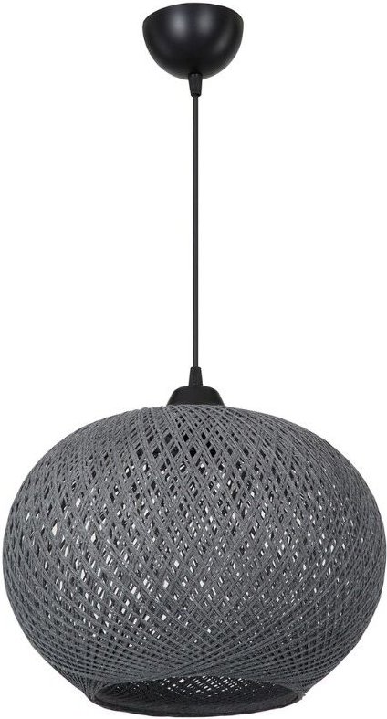 Deckenlampe Yumak MDL4745 mit Schirm aus anthrazitfarbenem Seil H65xL35