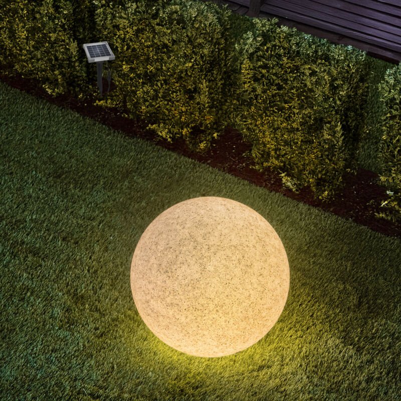 Thumbnail - Esotec - Solar Stein-Leuchtkugel, 30cm, 9 Leuchtfarben, Akku, winterfest, 106117