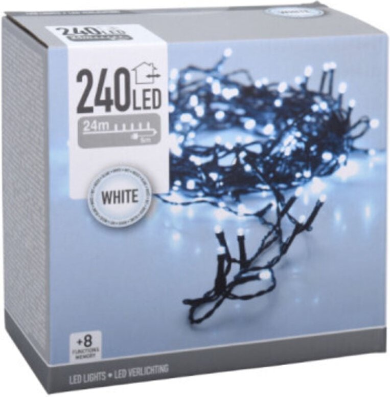 Multifunktionsgirlande 240 leds weiß kalt 220v 29m ip44