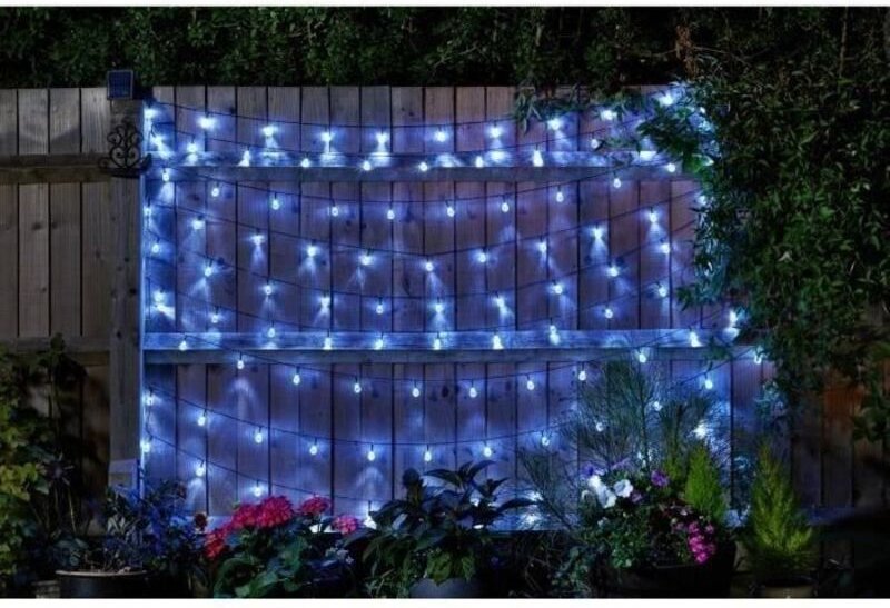 SMARDTV Solar-Lichterkette für den Außenbereich – Ultra 100 Kugeln, 15 l – Kaltweiß – 21,8 m