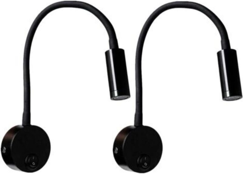 2 Stück LED Wandleselampe, Farbe Schwarz, Schreibtischlampe Warmweißes Licht Augenschutz-Design, Nachttischlampe mit Sch...