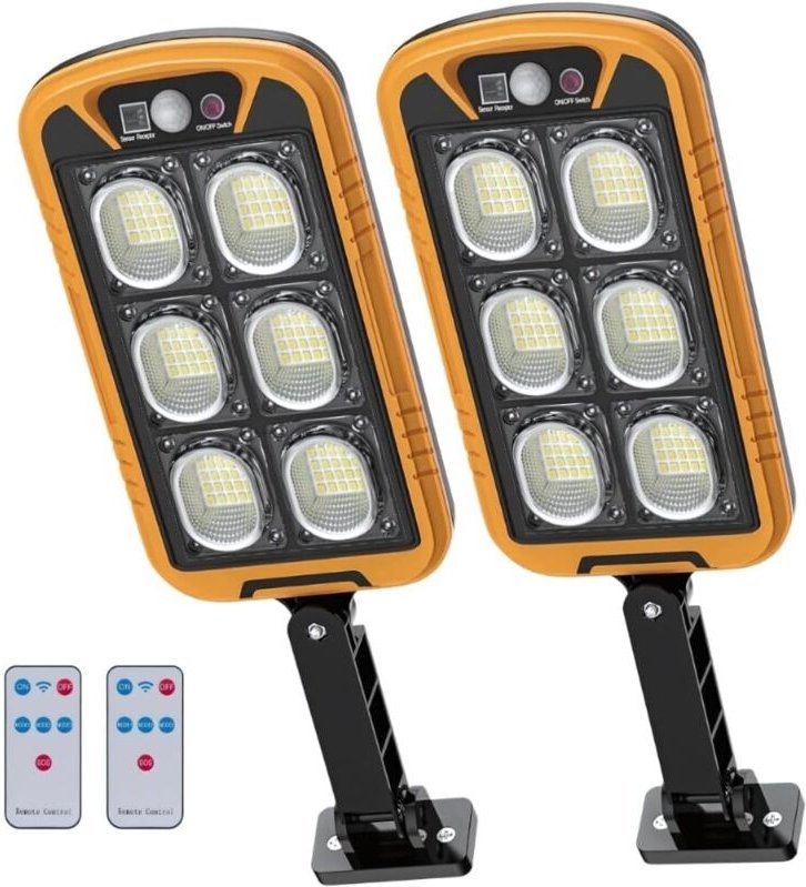 2er-Set Solar-LED-Fluter für den Außenbereich (2400 mAh, 4500 lm), leistungsstarke, ferngesteuerte Solarstrahler mit Sol...