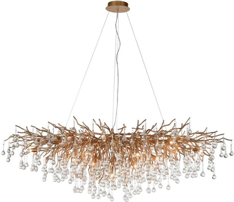 Paul Neuhaus Icicle Kronleuchter Glastropfen Pendel Deckenleuchte Antik Messing 15x G9