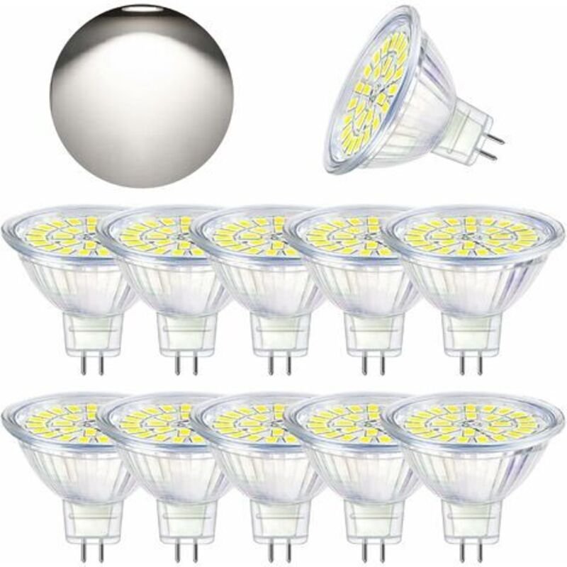 Tigrezy - GU5.3 LED-Leuchtmittel, Kaltweiß 6000 k, MR16 led 12 v, 5 w, entspricht 50 w Halogen, nicht dimmbare LED-Spot-...