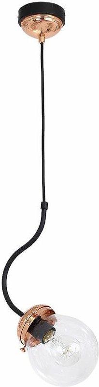 Hängelampe Schwarz E27 Glas Metall Vintage Hängeleuchte