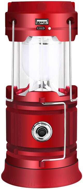 1 x Solar-Camping-Laternen-Taschenlampen – faltbare, wiederaufladbare USB-Zeltlampe, Notfall-LED-Beleuchtung mit 2 Leist...