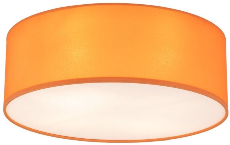 Licht-erlebnisse - Deckenlampe Kinderzimmer Metall Stoff E27 d: 38 cm Weiß Orange 4-flammig rund