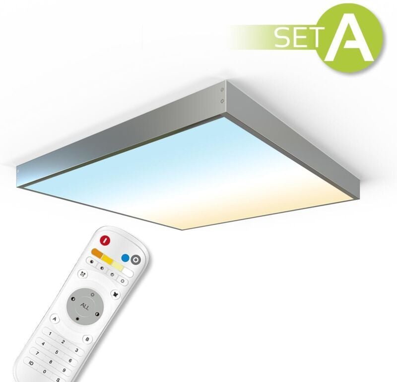 CCT LED Panel 60x60cm Aufbauset 36W 3000K-6000K inkl. Fernbedienung und Aufbaurahmen