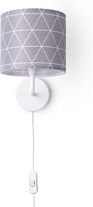 Paco Home - Wandleuchte Stofflampenschirm Tischlampe Nachttischlampe E14 Vintage Retro Rund Wandleuchte - Weiß, Design 1...