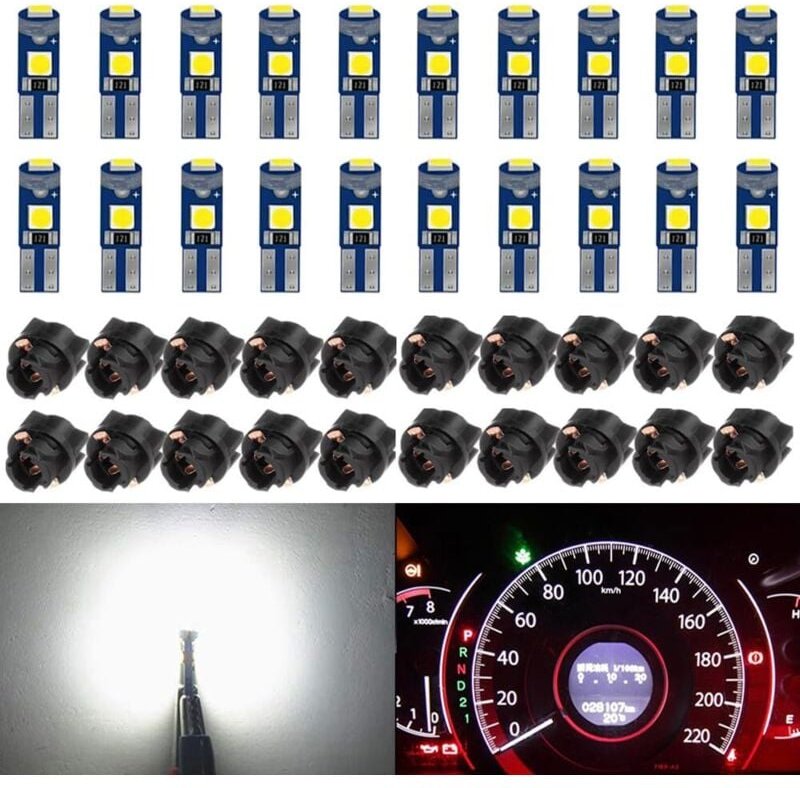 10 Stück T5 37 74 LED-Lampen mit PC74 PC37 Drehverschluss-Sockel für Armaturenbrett- und Instrumententafelbeleuchtung