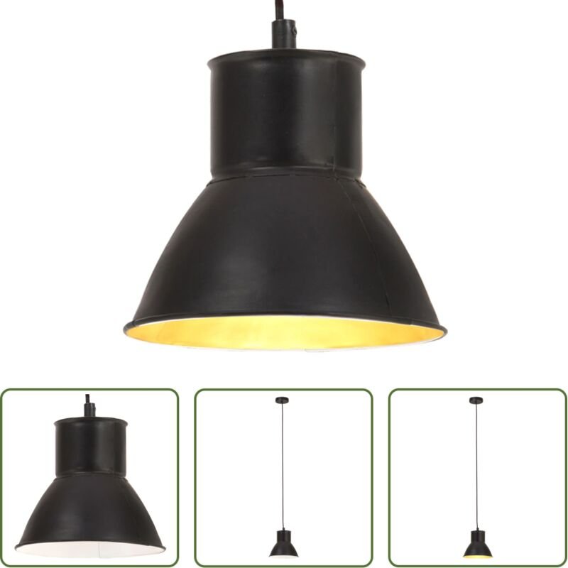 Industriestil - Hängelampe 25 W Schwarz Rund 17 cm E27