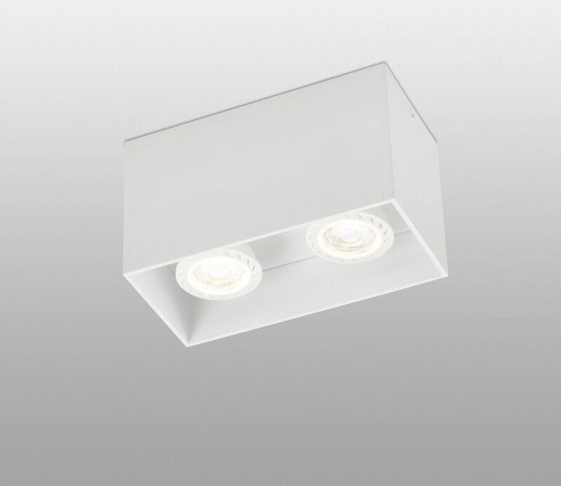Faro Tecto - 2 Lichtquadratisches oberflächenmontiertes Downlight Weiß, GU10