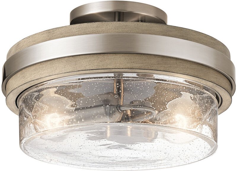 Grand Bank Kichler 2 Light Semi-Flush Mount Antikgrau