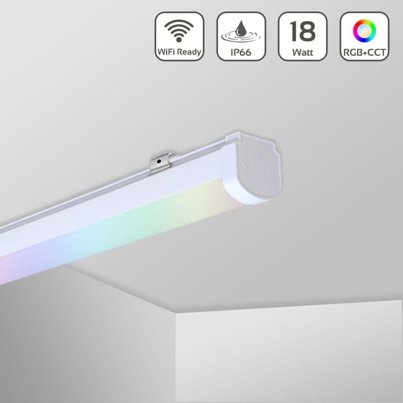 Thumbnail - MiBoxer Linear Leuchte 1033mm 18W RGB+CCT 1.900lm IP66 Feuchtraumleuchte WiFi LL1-18