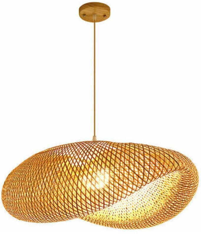 Lanterna rustica in bambù, lampadario giapponese vintage, plafoniera a sospensione per soggiorno, camera da letto, risto...