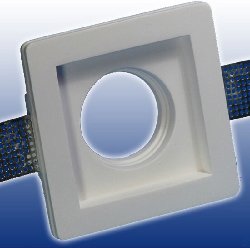 Trade Shop Traesio - Trade Shop - fester einbau-spotlight-halter aus gips für GU10 led-lampen quadratisch 10X10 cm -