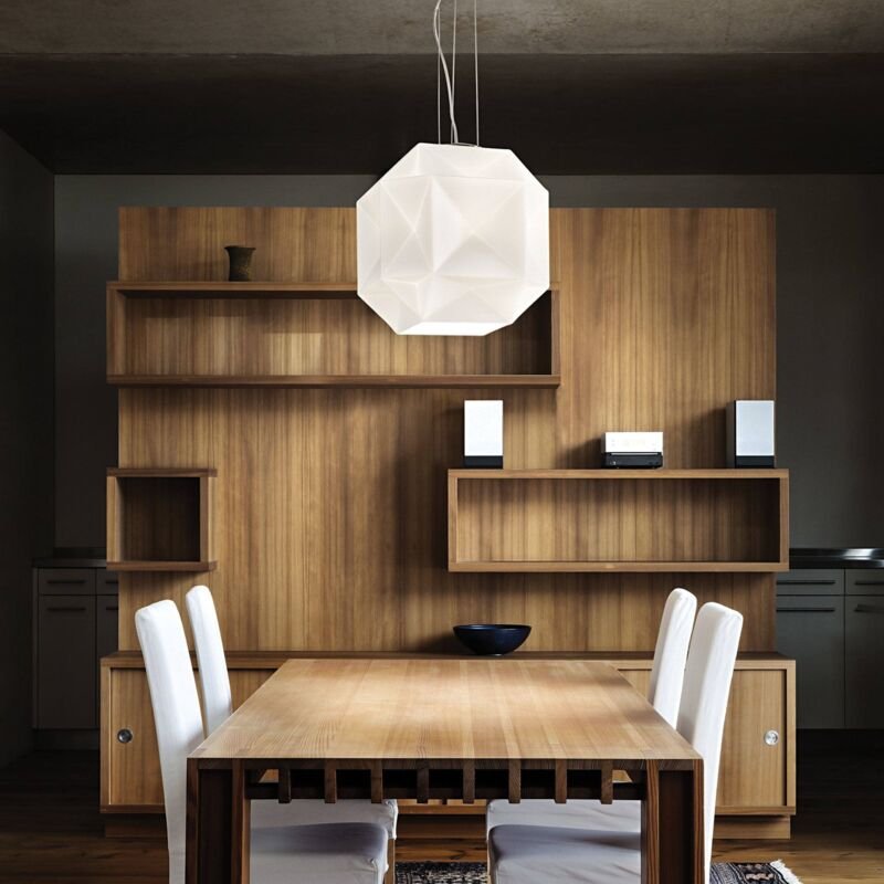 Hängeleuchte Piozzano, Glasstruktur, Weiß 52