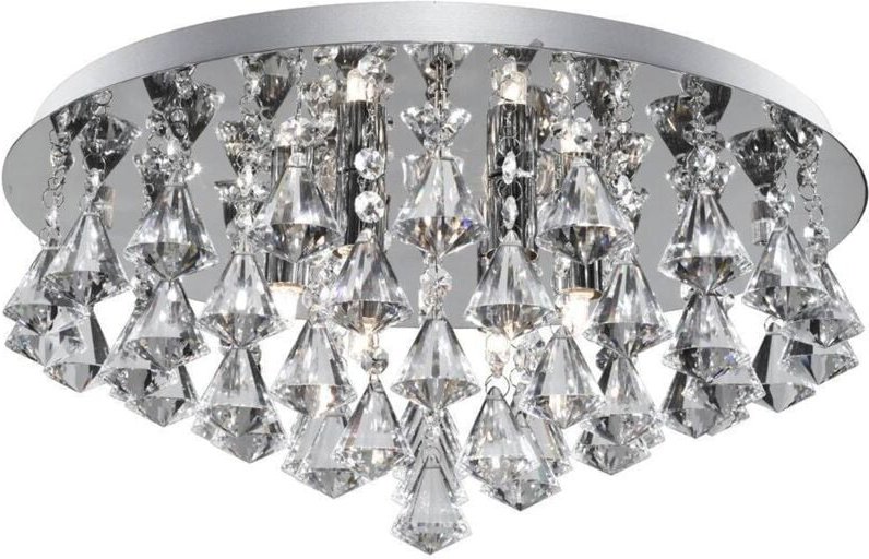 Searchlight - Hanna - 8 Light Ceiling Semi Flush Light Chrom mit Diamantkristallen, G9