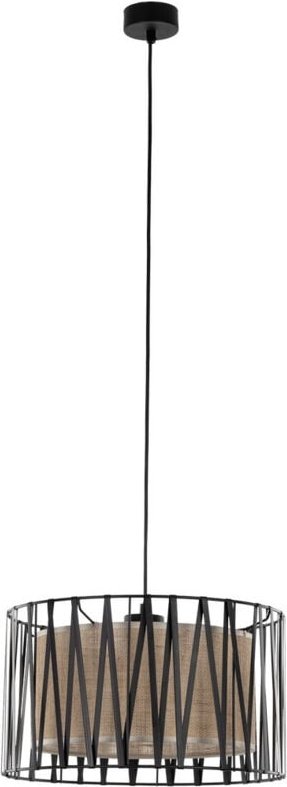 TK Harmony Zylindrische Pendelleuchte mit Drahtrahmen Schwarz, Braun 1xE27