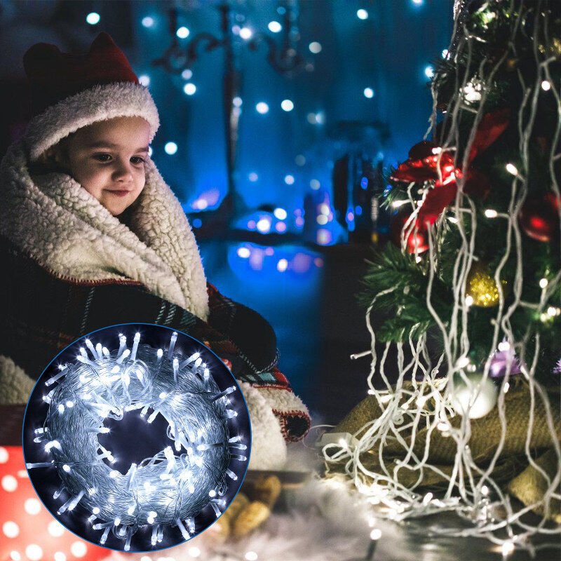 TolleTour LED Lichterkette Außen Wasserdicht Drahtlichterkette Beleuchtung 300 LEDs 30m Kaltweiß