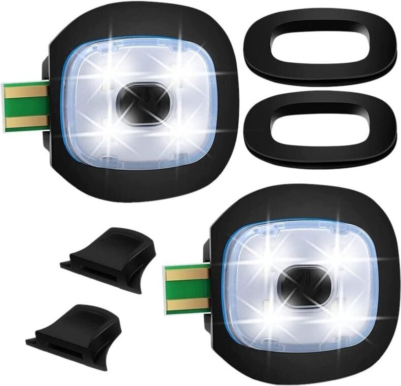 2er-Pack wiederaufladbare LED-Beanie-Mützenlichter über USB – austauschbare Stirnlampe – für Männer und Frauen