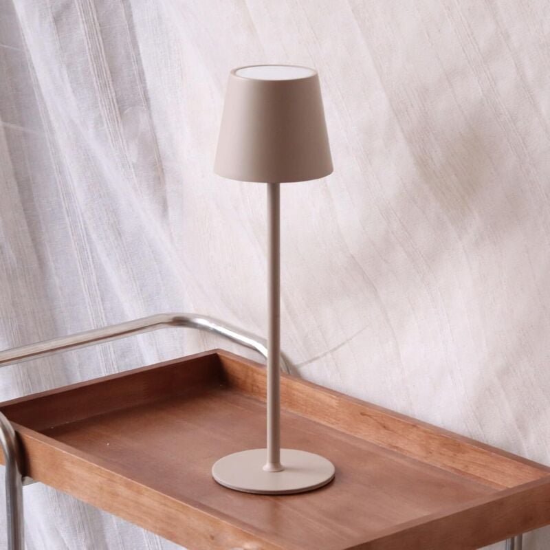 Tischlampe Dimmbar Kabellos,Wiederaufladbar Akku Tischleuchte mit Touch Control,Metall LED Akku Tischlampe mit USB-C,Was...