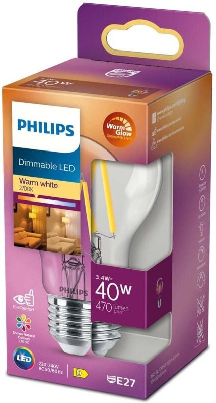 Led e27 normal 34 w 40 w klar dim warmgl 470