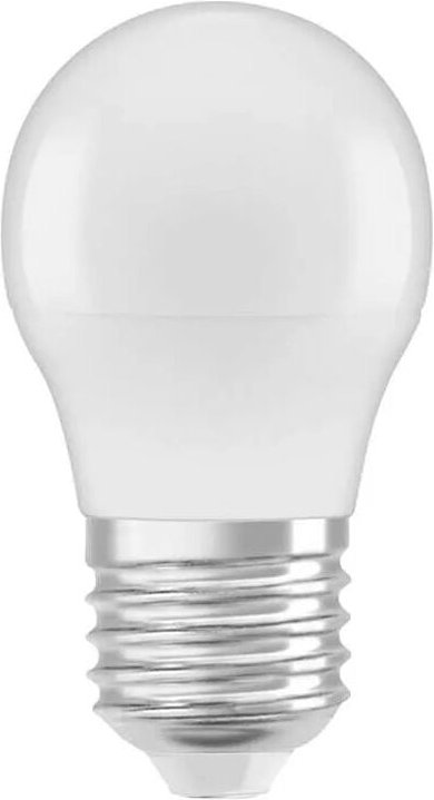 Glühlampe lrd mattiert Kugel E27, 4.9W, kaltweiß.