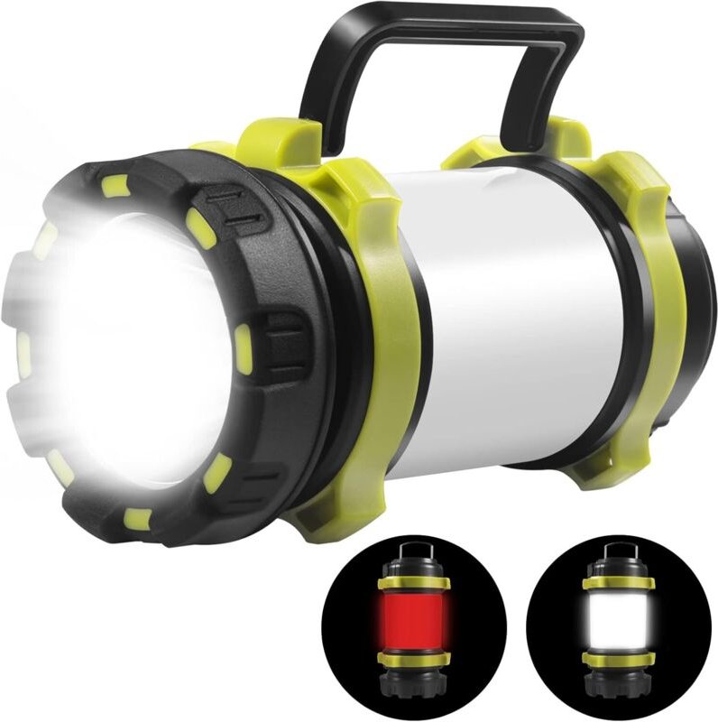 Wiederaufladbare LED-Campinglampe mit 6 Leuchtmodi, 3700 mAh Akku, wasserdicht (IPX4), ideal für Zelte