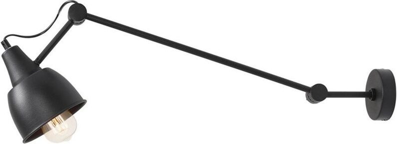 Wandlampe Metall E27 Schwenkarm 75 cm hoch Schwarz Wandleuchte