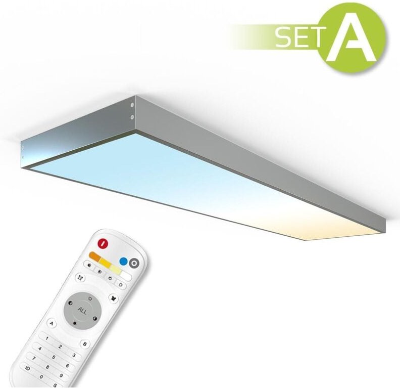 CCT LED Panel 150x30cm Aufbauset 48W 3000K-6000K inkl. Fernbedienung und Aufbaurahmen