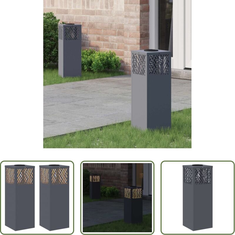 Solarbeleuchtung - Solar LED Weg Licht 2 pcs Anthrazit Kalt gewalzter Stahl