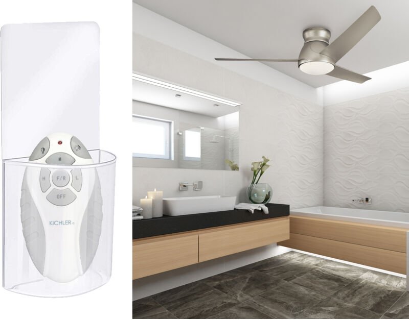 Meinewunschleuchte - Deckenventilator Silber mit Licht, Outdoor geeignet IP44, ø 152cm