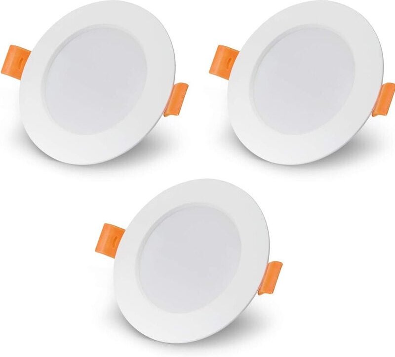 3er-Set integrierte LED-Einbaustrahler – Schutzart IP65 für Badezimmer – 6 W Leistungsaufnahme (entspricht 50 W) – 345 L...